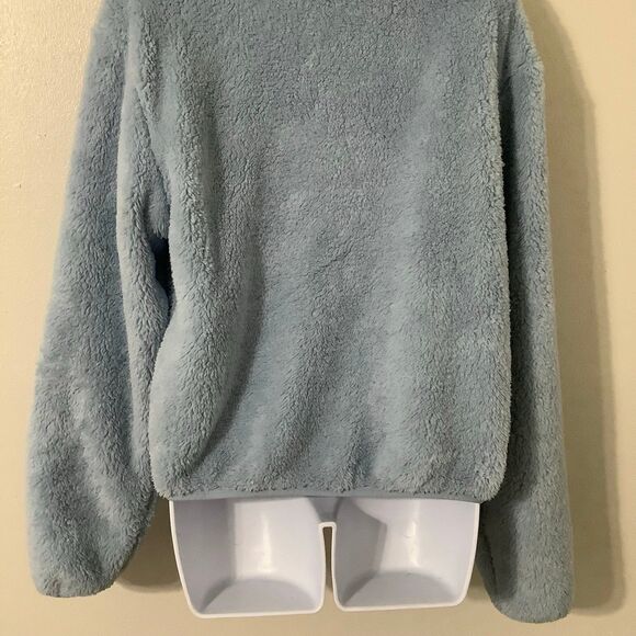 NWT Old Navy Pastel Blue Fleece Zip Up Minimalist Cozycore Normcore Jacket TallS - Picture 6 of 8